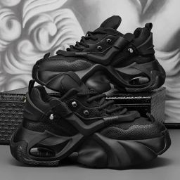 Black Stylish Casual Sneakers For Men-image-8