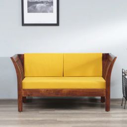 woodsworth from pepperfry Udine Sheesham Wood 2 Seater Sofa in Scratch Resistant Honey Oak Finish-picture-12