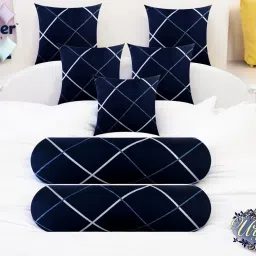 5 Cushion 2 Bolster Microfibre Geometric Bolster Pack of 7-image-29