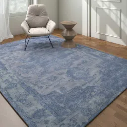 jaipur rugs Blue Abstract Wool & Viscose 6 ft x 9 ft Hand Knotted Carpet-picture-5