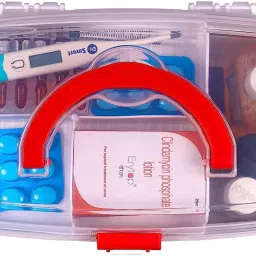 1 First Aid Kit Emergency Medicine Box,Lid with Handle Portable for Home Camping Pill Box-23