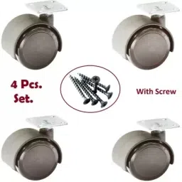 Black Plate Type Wheel Appliance Furniture Caster (Pack of4) Nylon Friction Rolling Cabinet-image-83