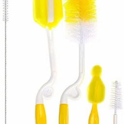 Baby Milk Bottle Nipple Straw Sponge Nylon Cleaning Brush Cleaner Bottle Set-image-2