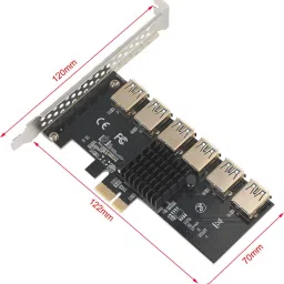 microware PCI-E Riser Card 1 to 6 Multiplier Hub PCI Express Card fit Mining GDDR6X 1 GB NVIDIA Chipset 64 bit 1 MHz Graphics Card image 4
