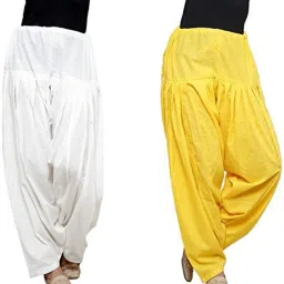 Pure Cotton Solid Women ["Yellow","White"] Salwar-image-4