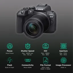 Canon EOS R10 24.2MP Mirrorless Camera (18-150 mm Lens, 22.3 x 14.9 mm Sensor, Vari-Angle Touch Screen LCD) image 3