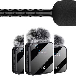 Reporter Mic Stick with Noise Cancelling Wireless Microphone for Vlogs Recording Microphone-20