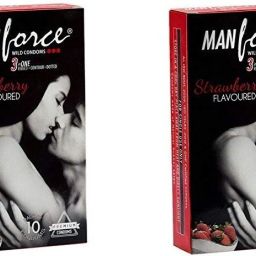3 in 1 Wild Ribbed Contour Dotted Strawberry Flavor Condoms - 10 Pieces x Pack of 2 Condom-16