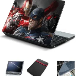 Advik Arts 4in1 Captain America HQ21 Laptop Skin Sticker, Reversible Sleeve Bag, Screen & Key Guard for All Laptop & Notebook upto 15.6" inches Combo Set-image-61