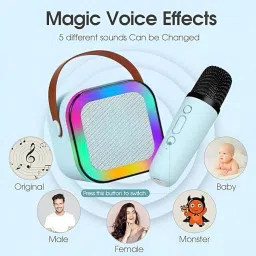 clubclassy wireless mic with bluetooth speaker with voice changer effects wireless mic with speaker image 2