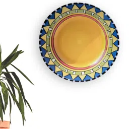 quirk india Yellow Sun Stroke Decorative Wall Plate-picture-10