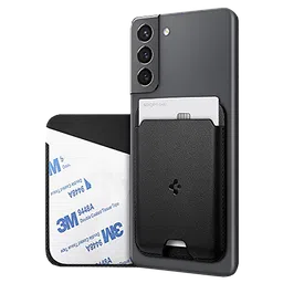 spigen Valentinus Faux Leather Wallet Card Holder For Universal Mobiles (Easy & One-Handed Access, AMP02785, Black)-75