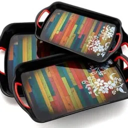 Multy Coloured Lining Tray Tray Serving Set-19