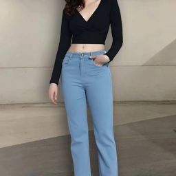 Women Relaxed Fit Mid Rise Light Blue Jeans-image-43