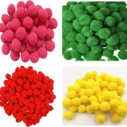 morel MARUN GREEN RED YELLOW POM BALL 20 MM USED JEWELLERY & TORAN MAKING TOTAL 200-picture-15