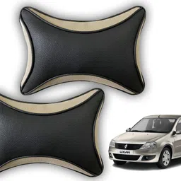 peeps store Black, Beige Leatherite Car Pillow Cushion for Mahindra-picture-16