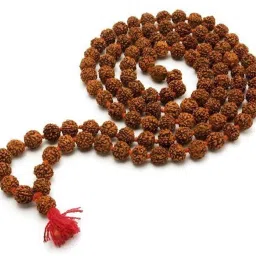 | Rudraksha Mala/ Rosary String For Wearing, Jaap/Chanting or Pooja, 108+1 Beads of 5mm Size | 100% Original & Natural Maala | Wood Pendant Set-2