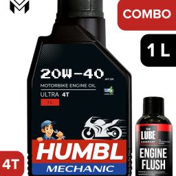 Ultra COMBO 20W-40 Engine Oil + Engine Flush | 1L + 60 ml| For Motorbikes | High Performance Engine Oil-image-72