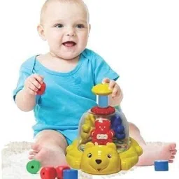 3 jokers Plastic Push and Spin Toy - Push N Spin Toy, Multicolor Rattle image 2