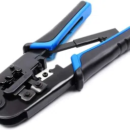 Modular Network RJ45 RJ11 RJ12 Crimping Tool Wire Stripper/Wire Cutter RJ45, RJ12 RJ11 8P/6P/4P /CAT5/CAT5e All in One Crimping Tool, Black & Blue Manual Hydraulic Crimper-11