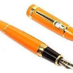 159 fountain pen Gold leaf orange Medium Nib With Golden Trims Fountain Pen-image-23