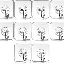 Transparent Self Adhesive Waterproof Wall Hooks for Kitchen and Bathroom Hook 10-37
