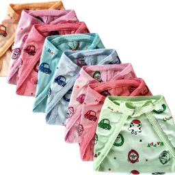 Pack of 8 - Baby Multicolor Hosiery Cotton Langot or Nappy / Reusable & Washable Soft U-Shaped Printed Cloth Langot or Diaper for kids (0-3years)-21