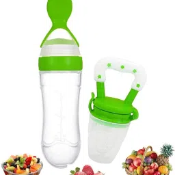 90ML Newborn Baby Feeding Bottle Silicone Squeeze Feeding Spoon and Fruit feeder- Silicone-14