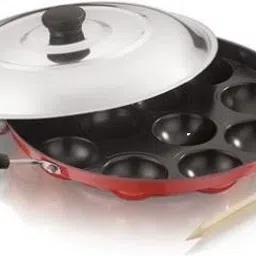 Appam Patra with Lid and Side Handle/ kulipaniyaram pan Pancake Pan 23 cm diameter with Lid 1 L capacity-picture-18