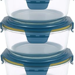 Borosilicate Glass Storage Bowl 600ML Round Borosilicate Glass Bowl with Airtight Lid-image-53