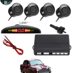 Universal Car Reverse Parking Black Sensor With Led Display ,Buzzer 20 4Parking Sensor Increased Safety Black For AmbassadorHindustan Motors2004 Parking Sensor-image-26