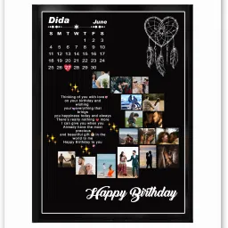 Personalized Birthday 12 inch Moon Design Frame-26