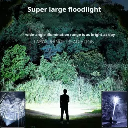 rynz Zoomable Metal Led Torch Light Long Range 2 Km, Type C Port, 6 in 1 Mode Torch image 5