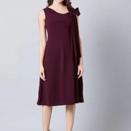 Women Fit and Flare Maroon Maxi/Full Length Dress-image-54