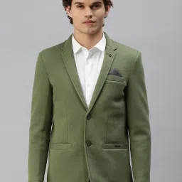 Men Self Design Single Breasted Casual Blazer-image-27