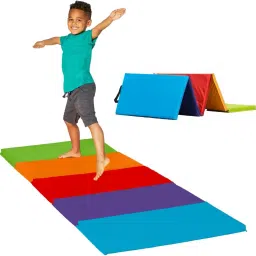 Foldable Tumbling Mat, Lightweight, Portable With Carrying Handle For Kids Multicolor 25 mm Yoga Mat-image-16