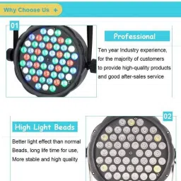 kavyara 60 LED Par Can Light for DJ Setup – RGB Lights with Remote & Sound Sensor Shower Laser Light image 3