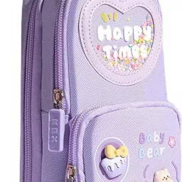 Pencil Pouch 3 Compartment Pencil Case Stationary, Classes Imported Heavy Quality Pouch Art Polyester Pencil Box-picture-15