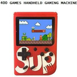 HALO NATION Brand New World SUP Handheld Game Console, Classic Retro Video Gaming Player Colorful LCD Screen USB Rechargeable Portable Game Console with 400 in 1 Classic Old Games Best Toy Gift for Kids Gaming Accessory Kit-image-11