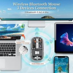 Astrill Wireless Bluetooth 5.1 & 2.4G Mini Lightweight Mouse Wireless Ambidextrous Optical Gaming Mouse with Bluetooth image 5