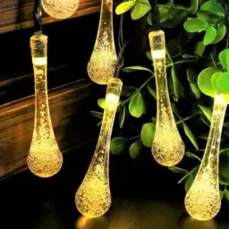 50 LEDs 8 m Yellow Flickering, Color Changing, Steady Water Drop Rice Lights-image-24