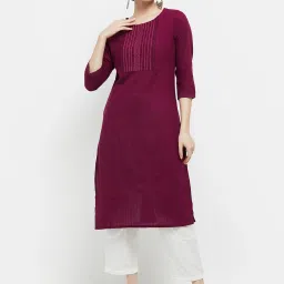 Women Printed Cotton Blend Straight Kurta-image-11