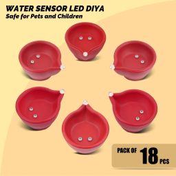 Battery Operated 48 Hours LED Diya Light For Decoration, Home, Office, Temple Plastic (Pack of 18) Table Diya-image-72