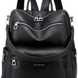 Small 20 L Backpack Backpack Purse for Women Convertible 25L Travel Vintage PU Leather Shoulder-image-42