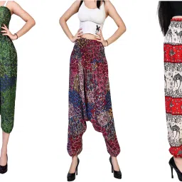 Printed Rayon, Cotton Women Harem Pants-image-77