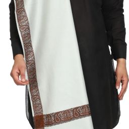 Royal-E-Kashmir Wool Embroidered Men Shawl-image-2