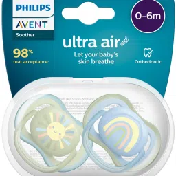 philips avent Ultra Air Soother | SCF085/58 | 0-6M | 98% acceptance* | Pack of 2 Soother image 2