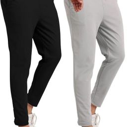 Pack of 2 Men Solid Black, Blue Track Pants-image-38