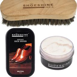SHOESHINE NEUTRAL Shoe Cream and Neutral Shoe Shiner with Shoe Brush Shoe Care Kit-image-81