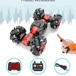 fanseekart Stunt Car, 4WD 2.4GHz Remote Control Gesture Sensor Toy Double Sided Rotation_JK image 2